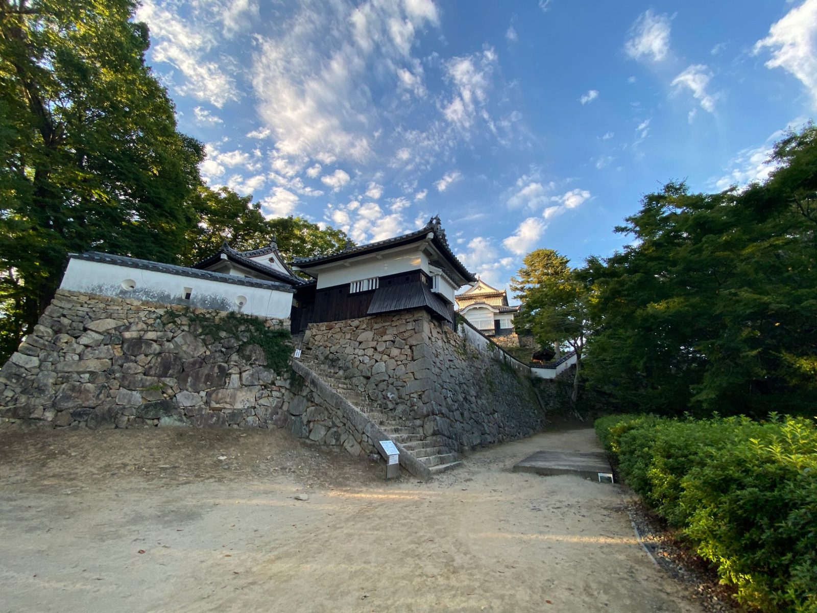 山上にそびえる備中松山城の天守